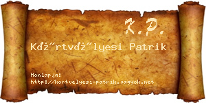 Körtvélyesi Patrik névjegykártya