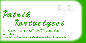 patrik kortvelyesi business card